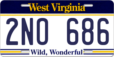 WV license plate 2NO686