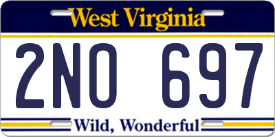 WV license plate 2NO697