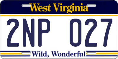 WV license plate 2NP027