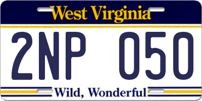 WV license plate 2NP050