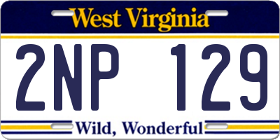 WV license plate 2NP129