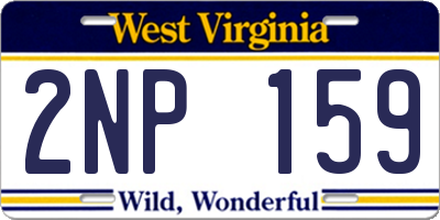 WV license plate 2NP159