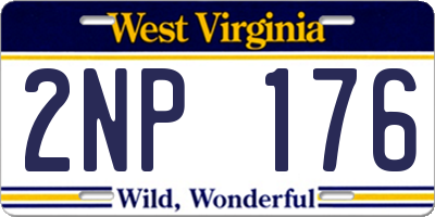 WV license plate 2NP176