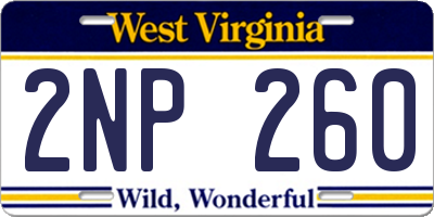 WV license plate 2NP260