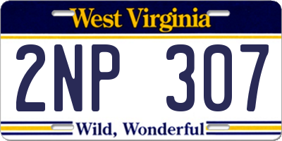 WV license plate 2NP307