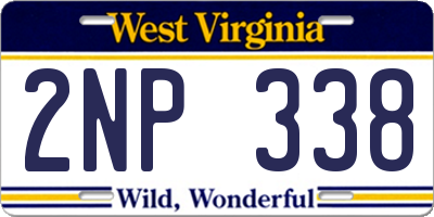 WV license plate 2NP338