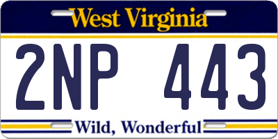 WV license plate 2NP443