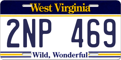 WV license plate 2NP469