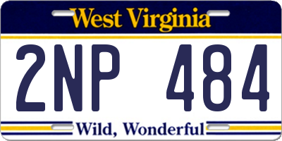 WV license plate 2NP484