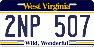 WV license plate 2NP507