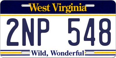 WV license plate 2NP548