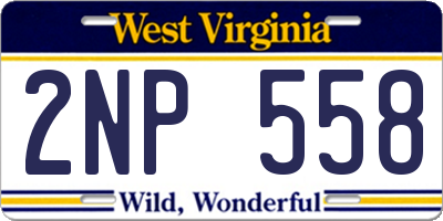 WV license plate 2NP558
