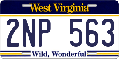 WV license plate 2NP563