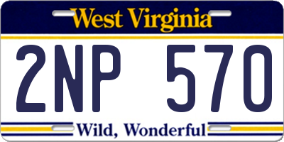 WV license plate 2NP570
