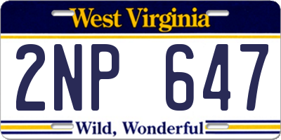 WV license plate 2NP647