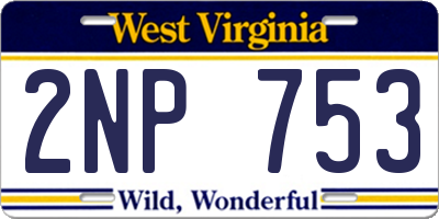 WV license plate 2NP753
