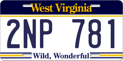 WV license plate 2NP781