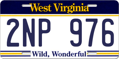 WV license plate 2NP976