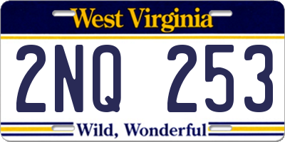 WV license plate 2NQ253