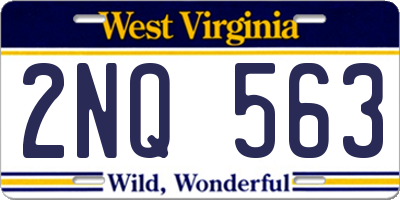 WV license plate 2NQ563