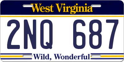 WV license plate 2NQ687