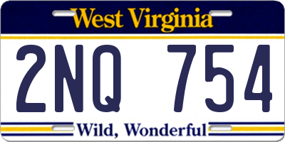 WV license plate 2NQ754