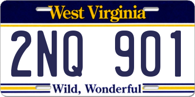 WV license plate 2NQ901