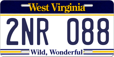 WV license plate 2NR088