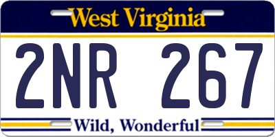 WV license plate 2NR267