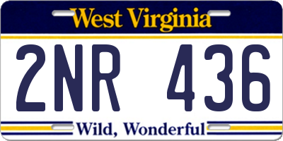 WV license plate 2NR436
