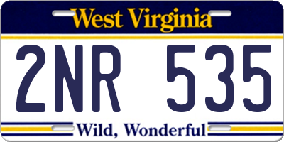 WV license plate 2NR535