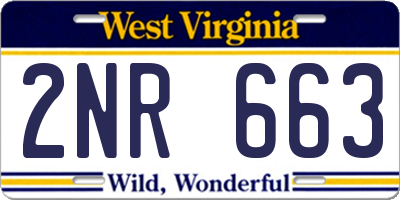 WV license plate 2NR663