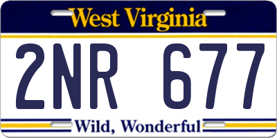 WV license plate 2NR677