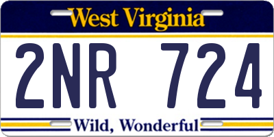 WV license plate 2NR724