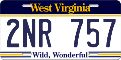 WV license plate 2NR757