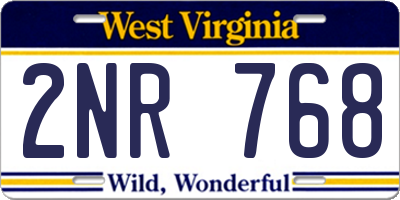 WV license plate 2NR768