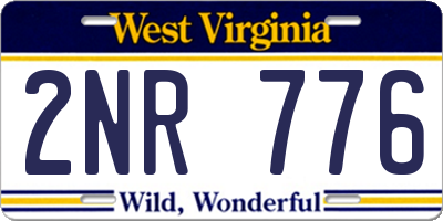 WV license plate 2NR776