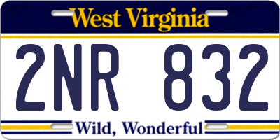 WV license plate 2NR832