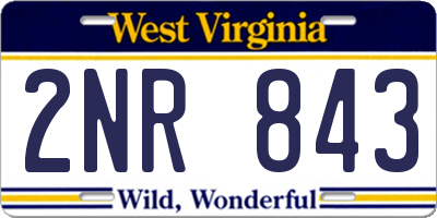 WV license plate 2NR843