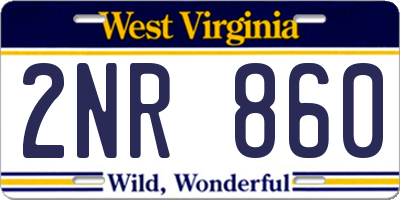 WV license plate 2NR860