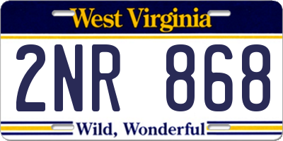 WV license plate 2NR868