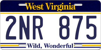 WV license plate 2NR875