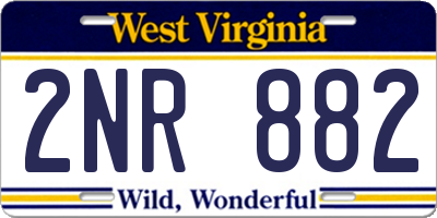 WV license plate 2NR882