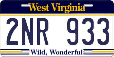 WV license plate 2NR933