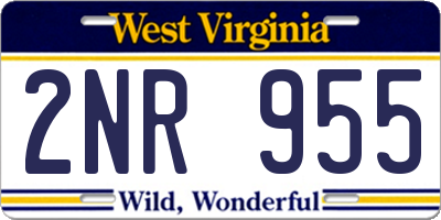 WV license plate 2NR955