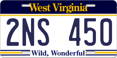 WV license plate 2NS450