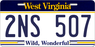 WV license plate 2NS507