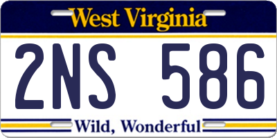 WV license plate 2NS586