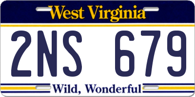 WV license plate 2NS679