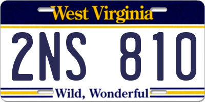 WV license plate 2NS810